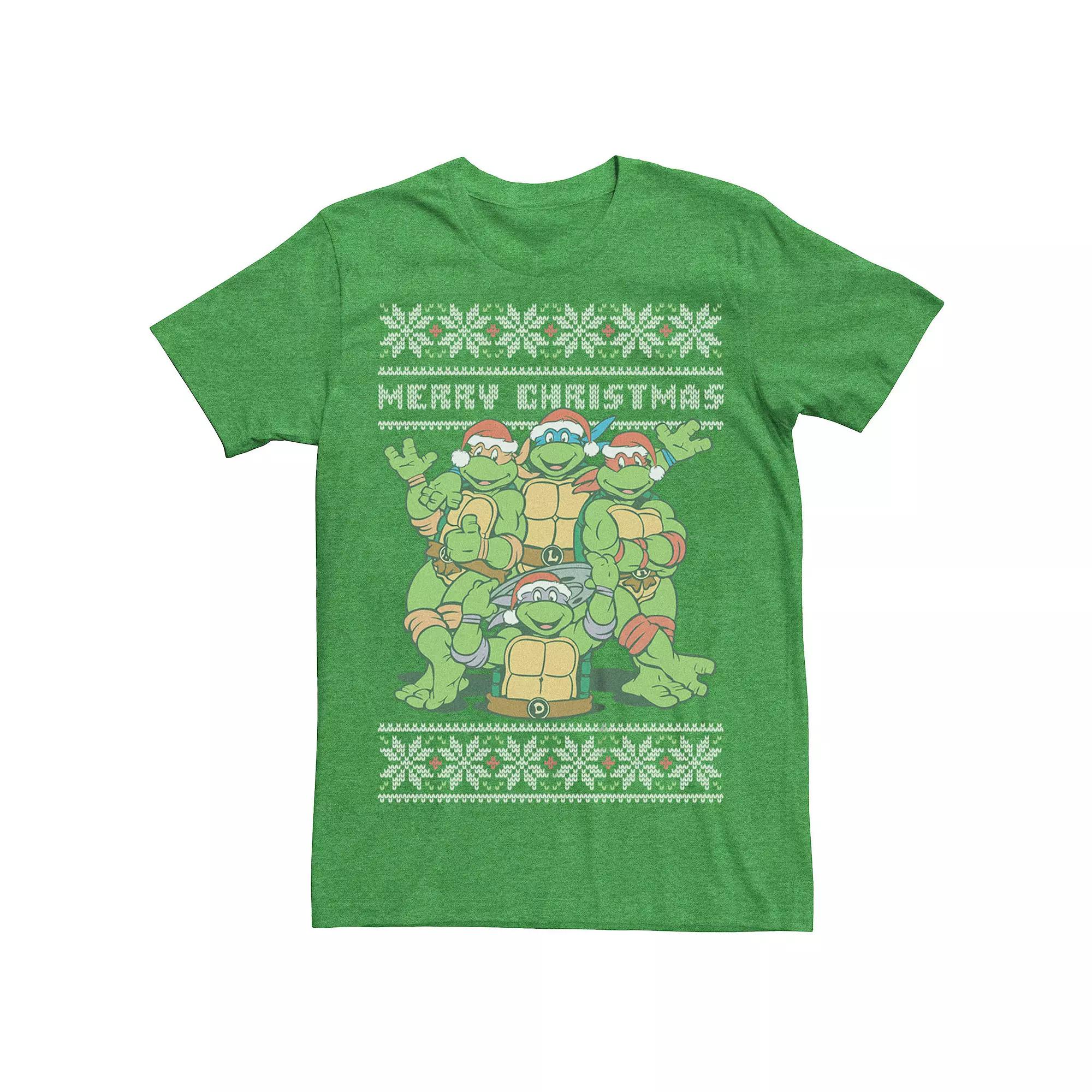 Men's Teenage Mutant Ninja Turtles Merry Christmas Sweater Graphic Tee,  Product Image