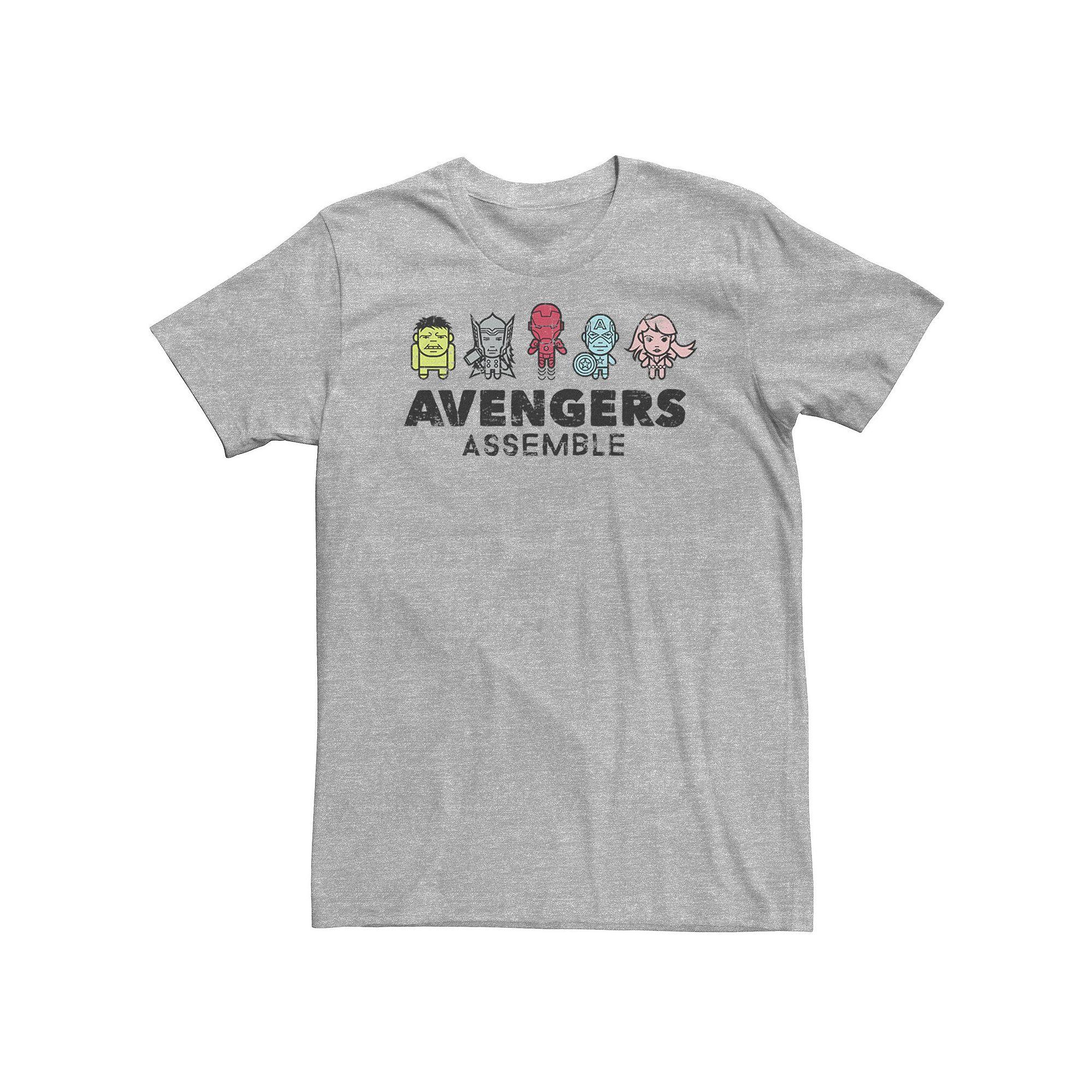 Big & Tall Marvel Avengers Assemble Cartoon Chest Logo Tee, Men's,  Product Image