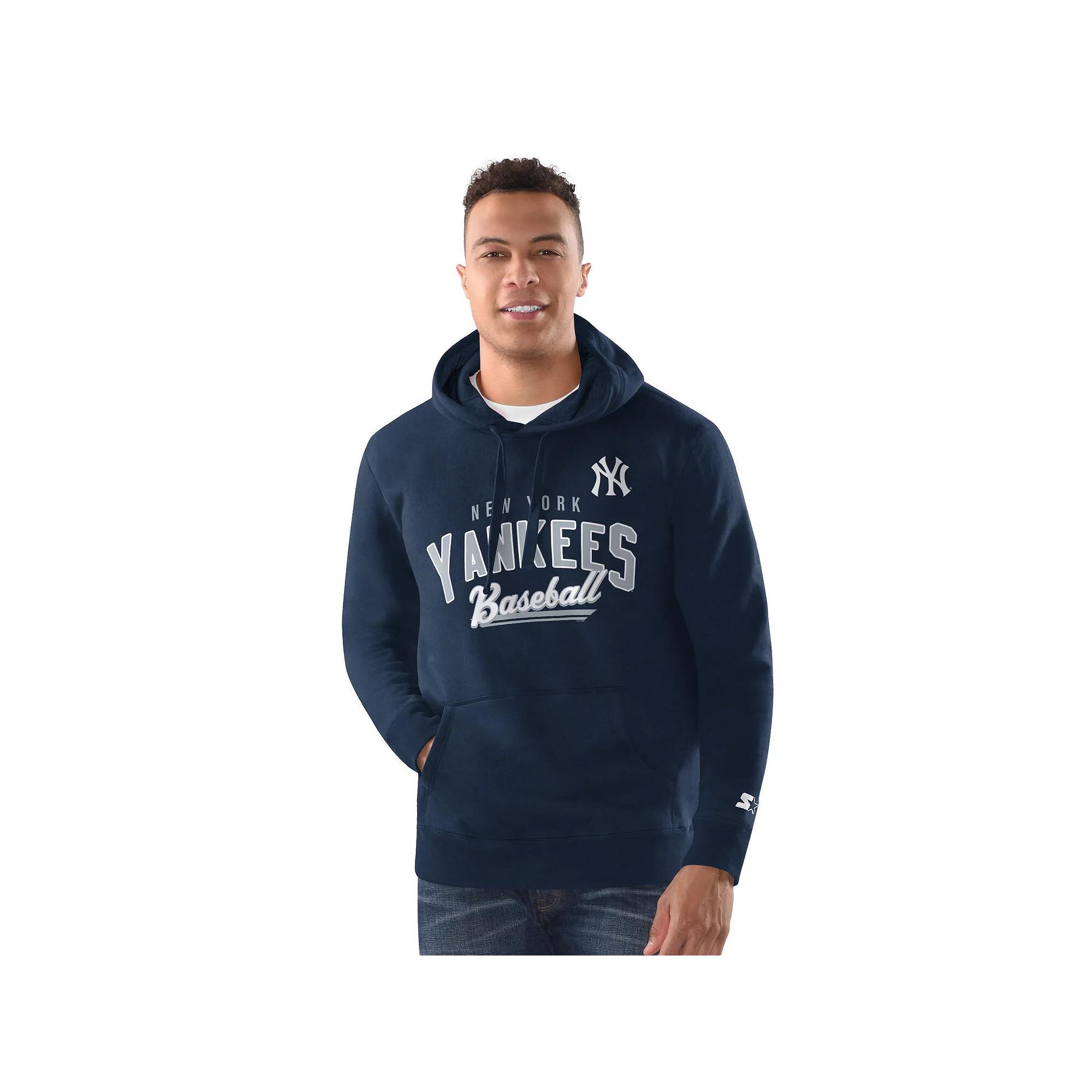 Men's Starter Navy New York Yankees Classic Pullover Hoodie,  Product Image