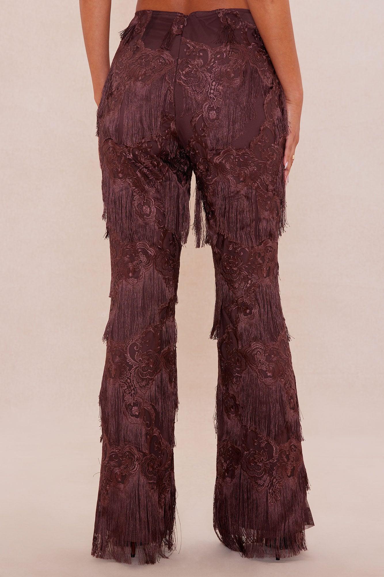 Dolly Fringe Flare Pant - Chocolate Female Product Image