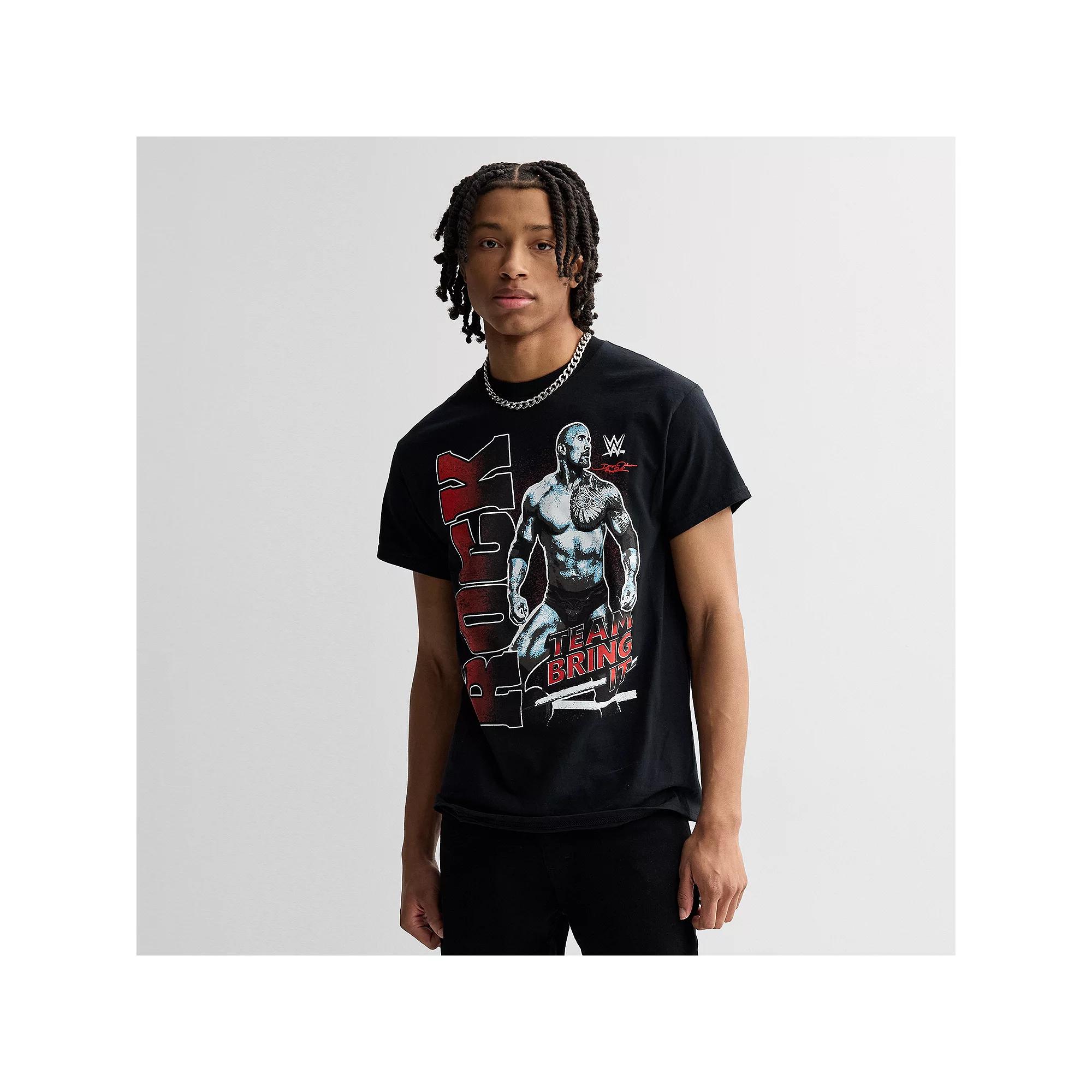 Men's WWE The Rock Graphic Tee, Size: Medium, Black Product Image