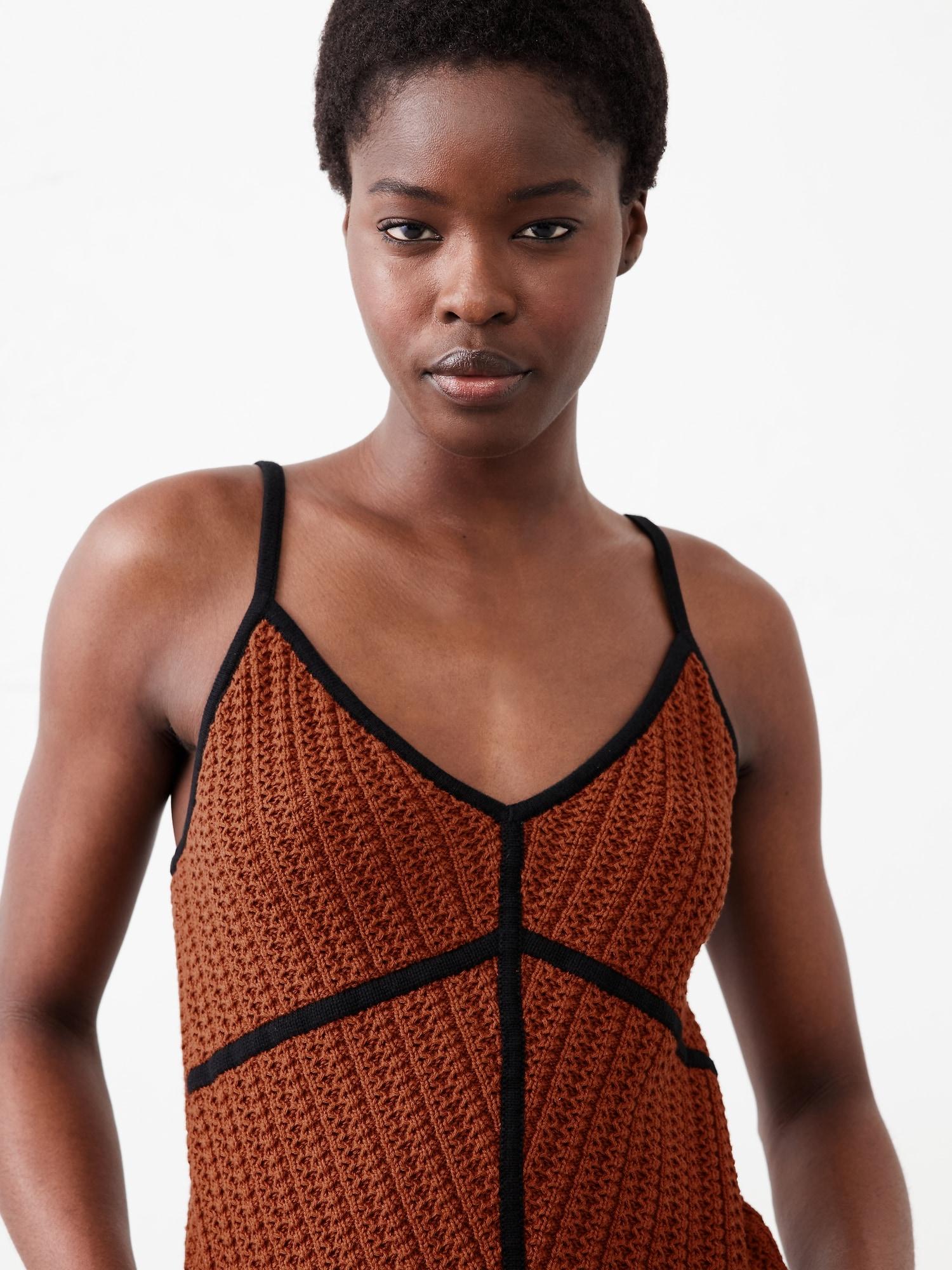 Strappy Patchwork Sweater Tank Product Image