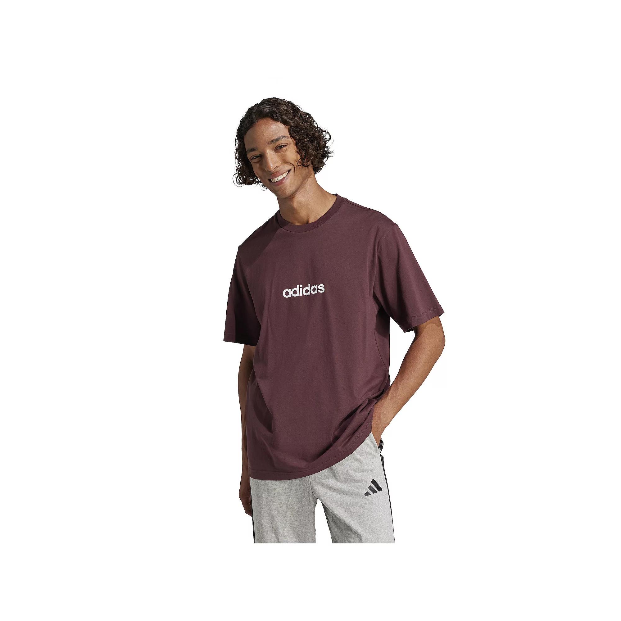 Men's adidas Essentials Single Jersey Sportswear T-Shirt, Size: XL, Aurora Red Product Image