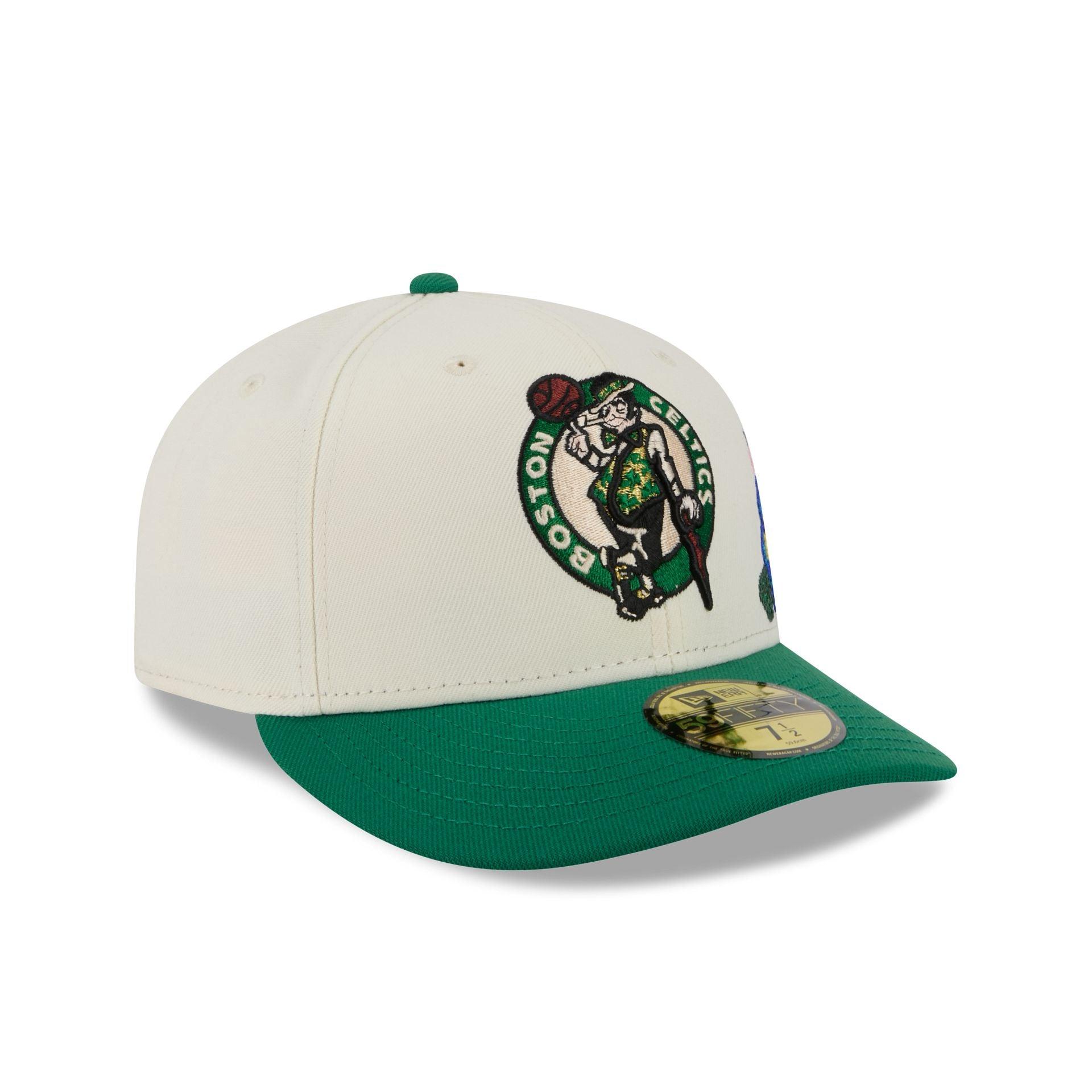 Boston Celtics Tonal Florals White 59FIFTY Fitted Hat Male Product Image