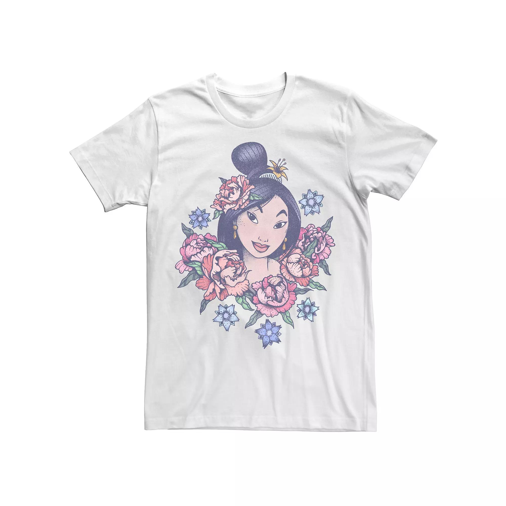 Men's Disney's Mulan Floral Portrait Vintage Tee,  Product Image