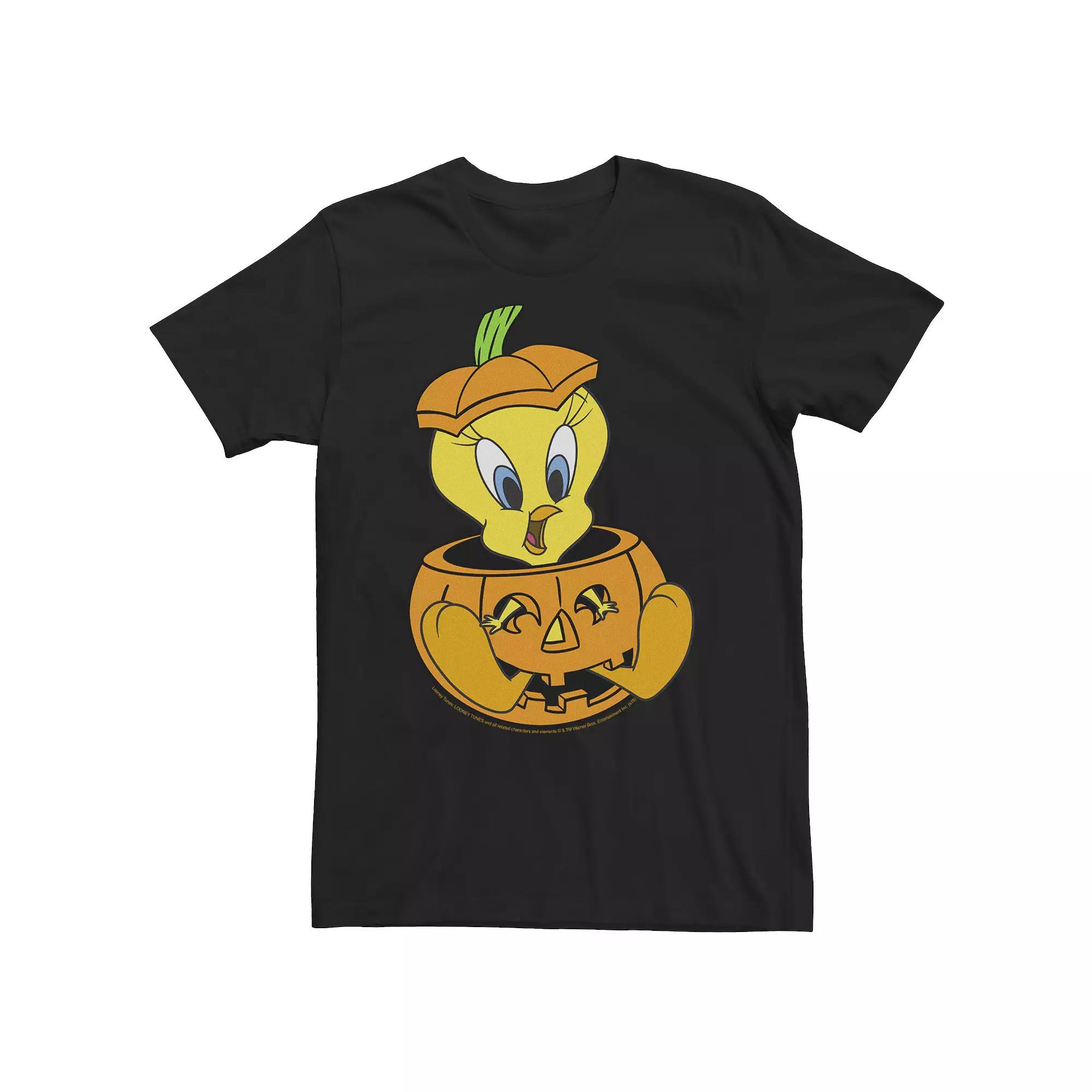 Big & Tall Looney Tunes Halloween Tweety Bird Pumpkin Tee, Men's,  Product Image
