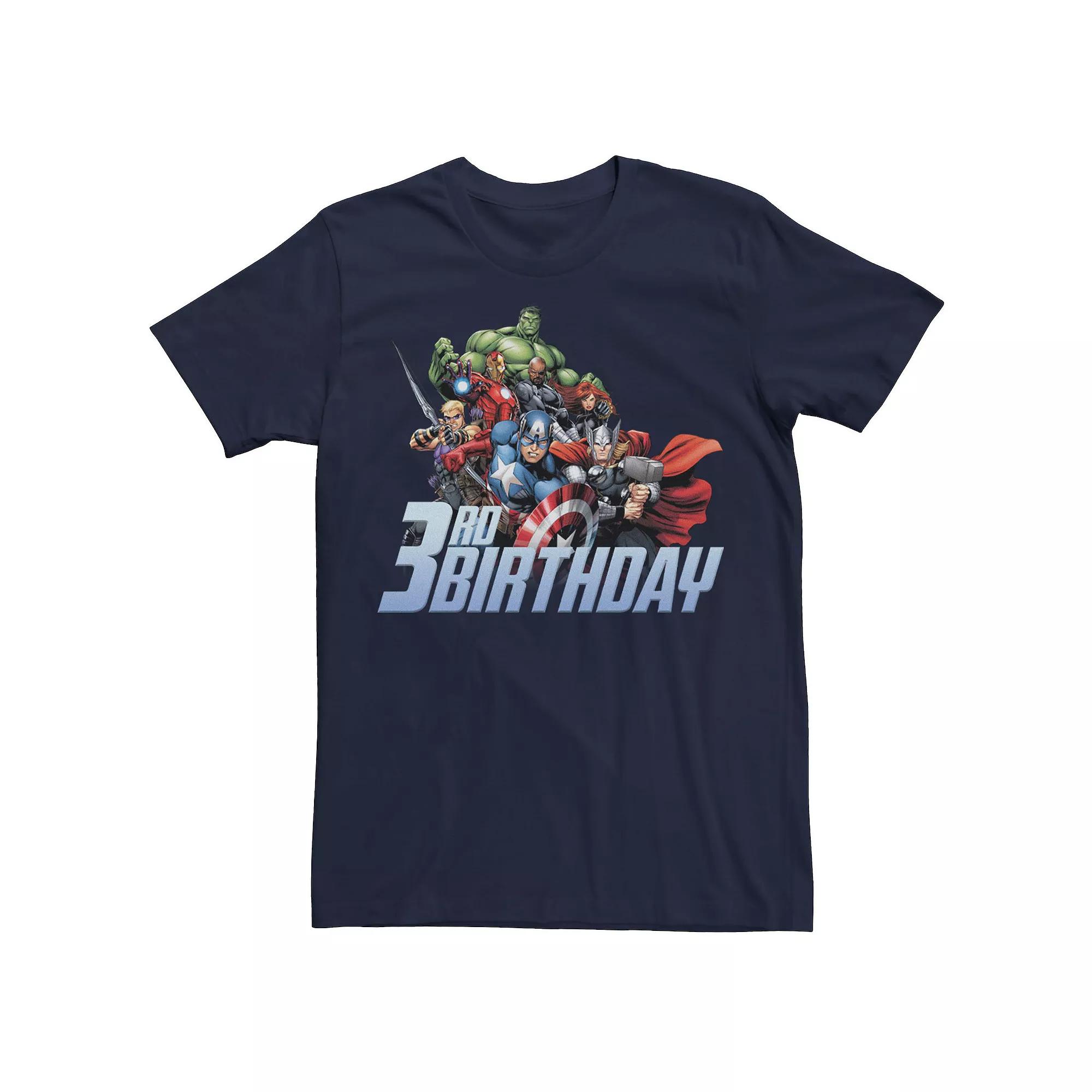 Men's Marvel Avengers Action Shot 3rd Birthday Tee,  Product Image