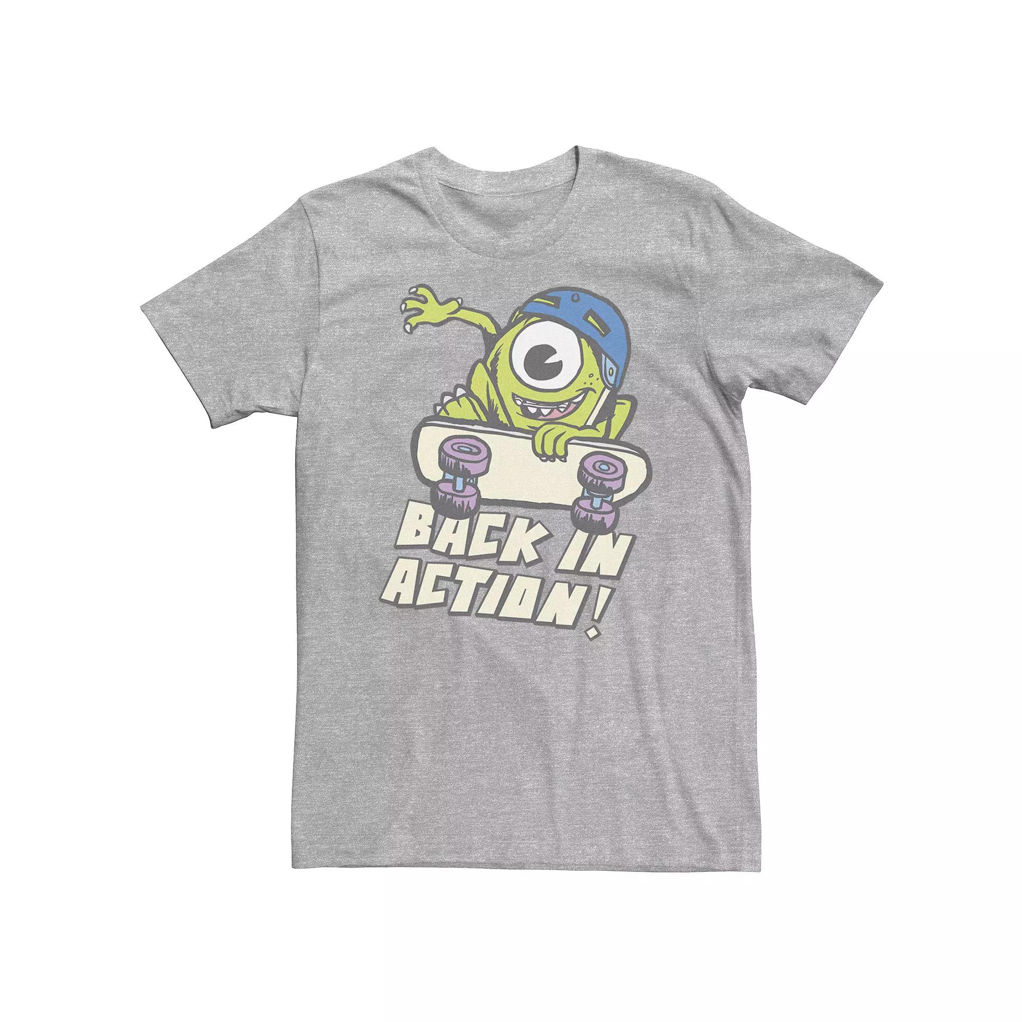 Big & Tall Disney / Pixar Monsters University Back In Action Tee, Men's, Size: 3XL, Athletic Grey Product Image