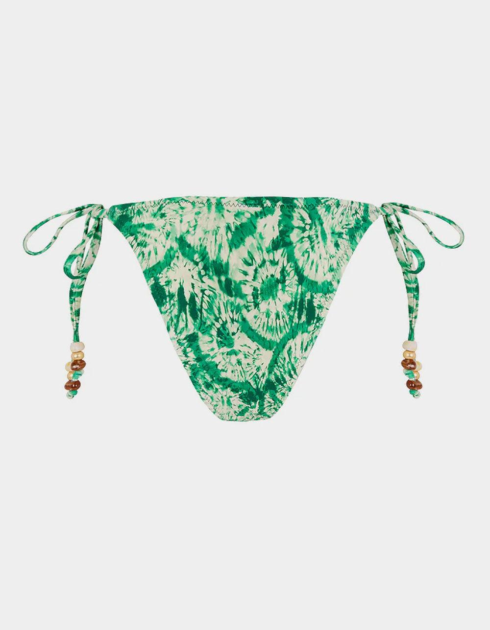 KULANI KINIS Emerald Tides Ring Cheeky Tie Side Bikini Bottoms - EMERALD Product Image