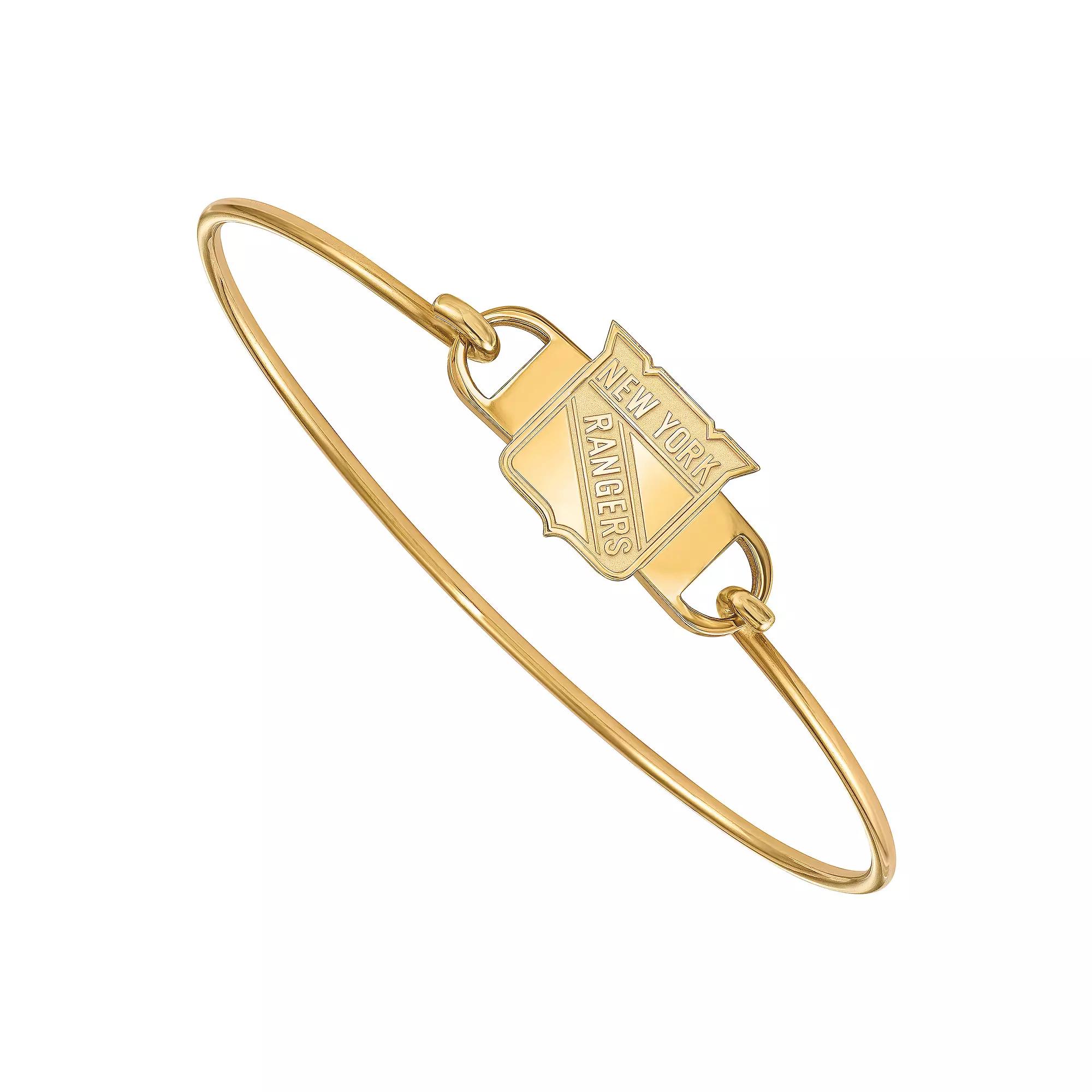 LogoArt New York Rangers Sterling Silver Wire Bangle Bracelet, Womens Gold Tone Product Image