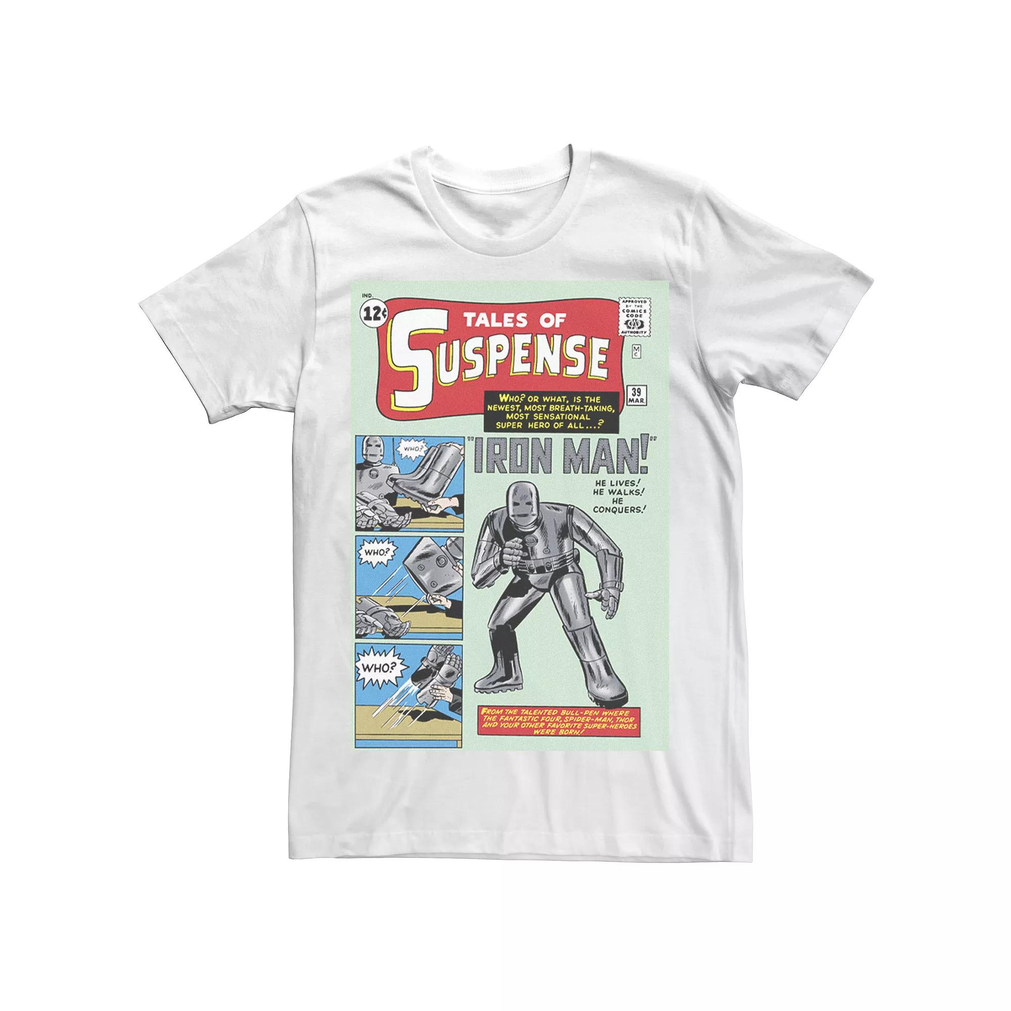 Men's Marvel Avengers Iron Man Classic Suspense Comic Cover Graphic Tee,  Product Image