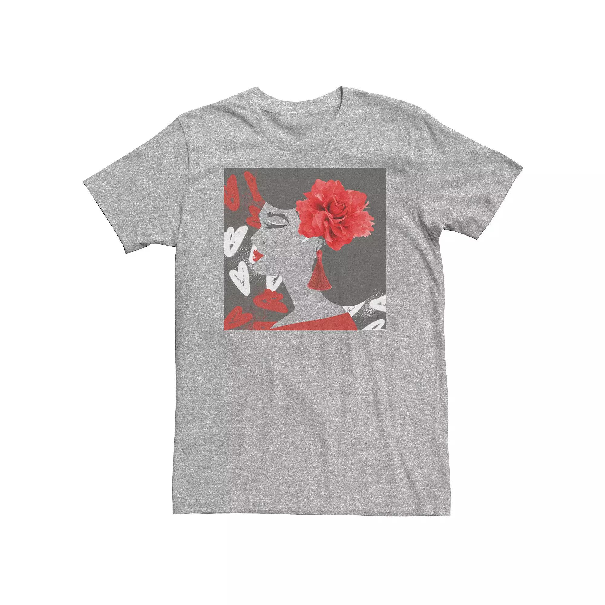 Big & Tall Graffiti Floral Girl Tee, Men's,  Product Image