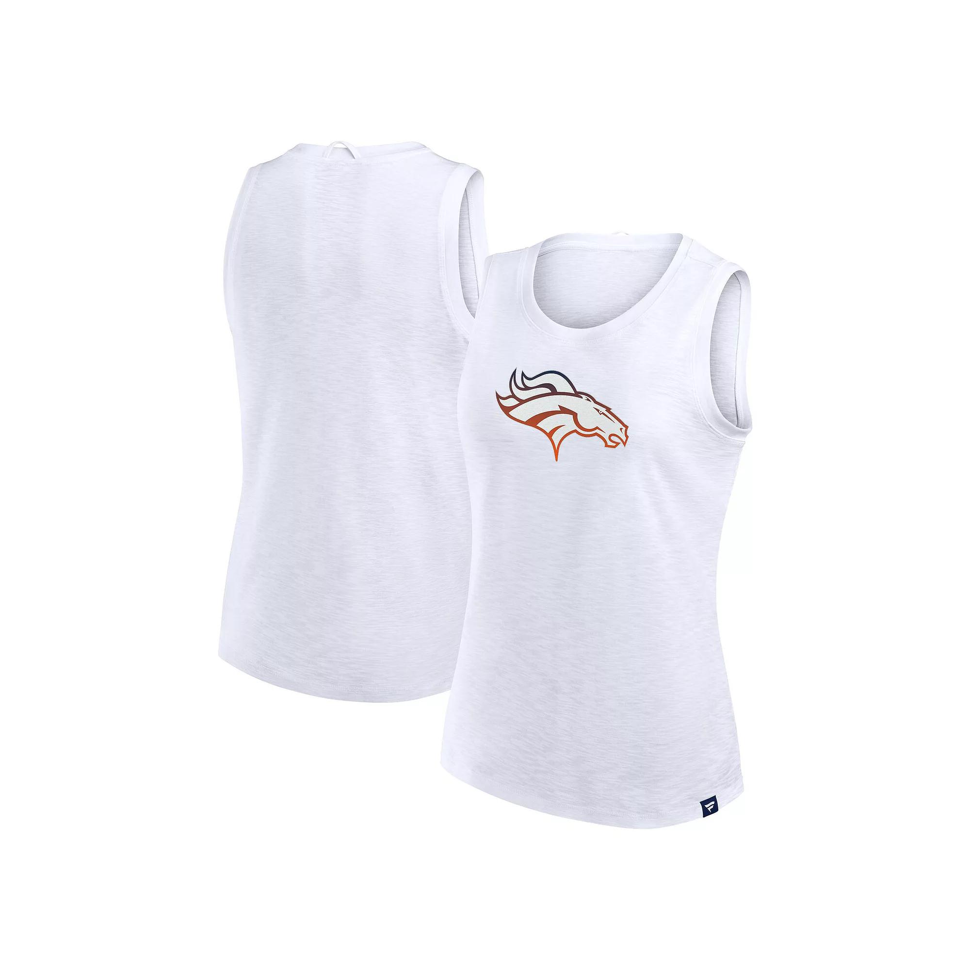 Women's Fanatics  White Denver Broncos Slub Tank Top, Size: 2XL Product Image
