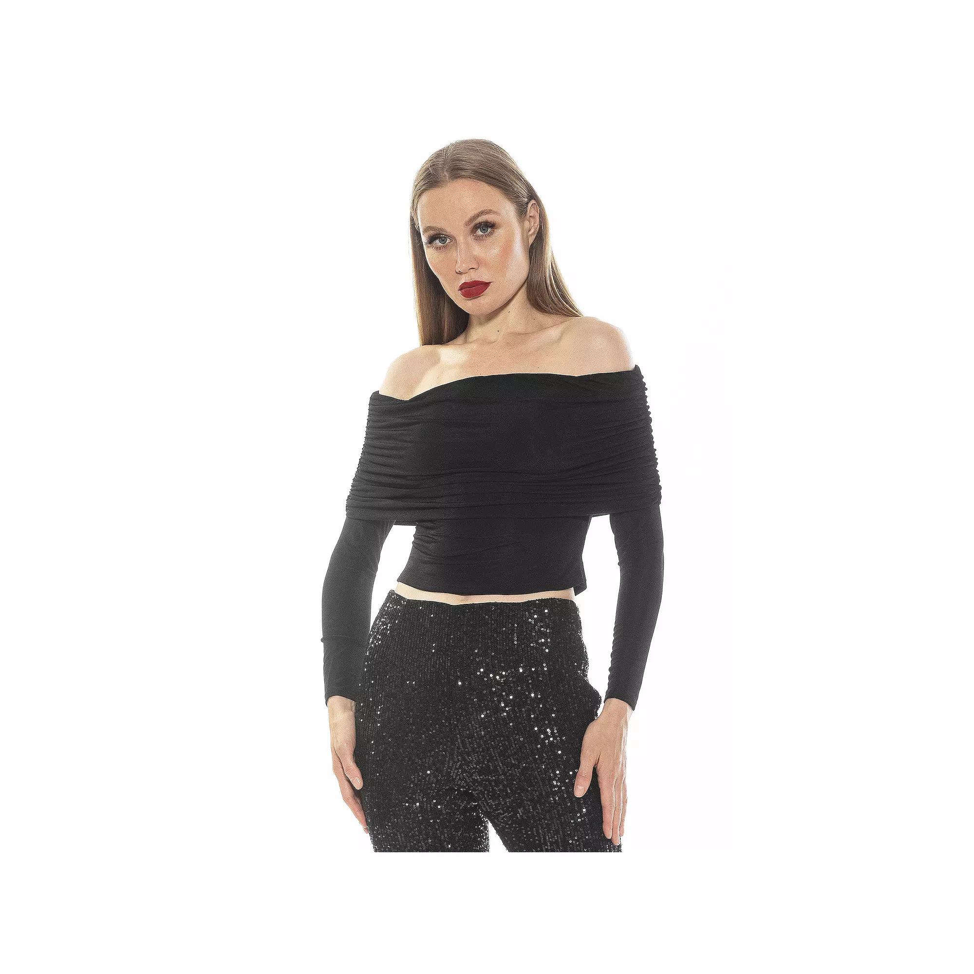 Women's ALEXIA ADMOR Hannah Off The Shoulder Long Sleeve Knit Top,  Product Image