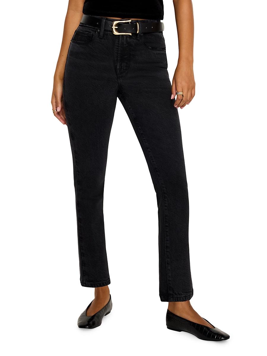 Womens Soft Tech Good Legs Mid-Rise Straight-Leg Jeans Product Image