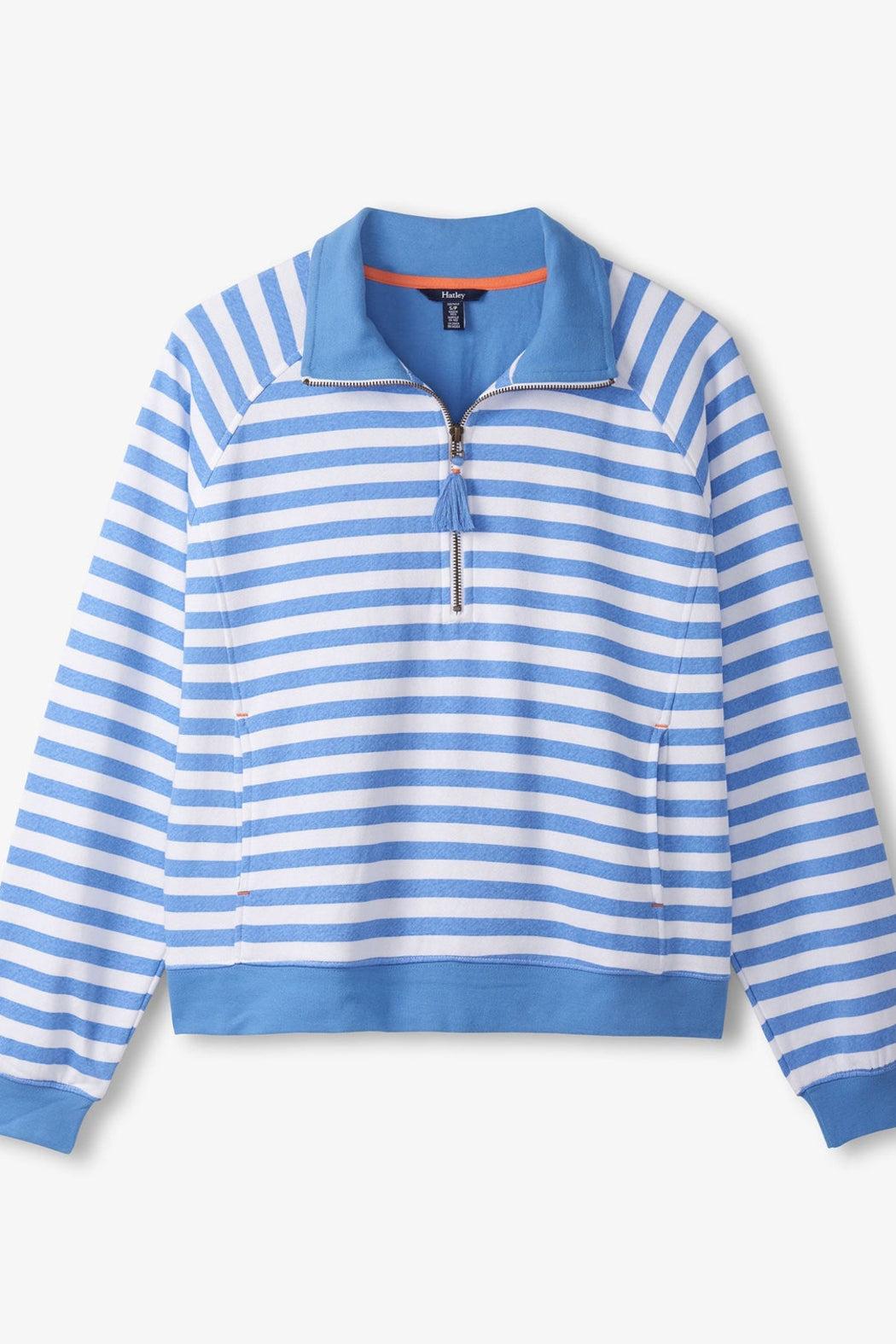 Mock Neck Pullover - Marina Stripes Product Image
