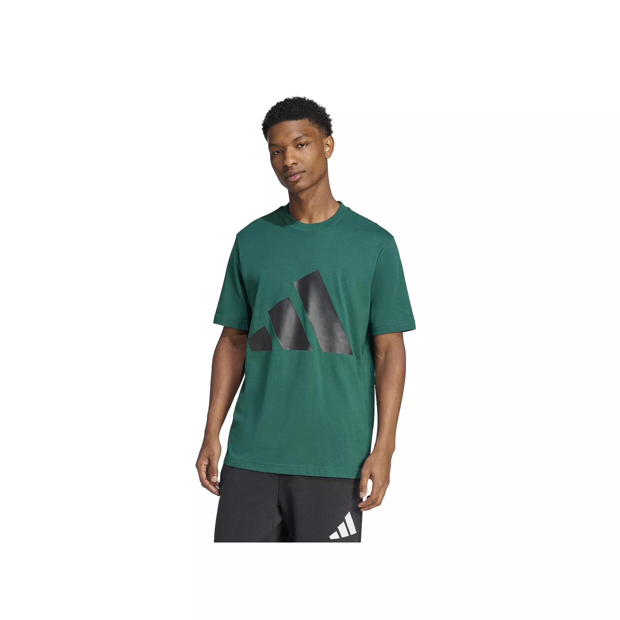 Men's adidas Essentials Big Logo Sportswear T-Shirt, Size: Medium, Collegiate Green Product Image