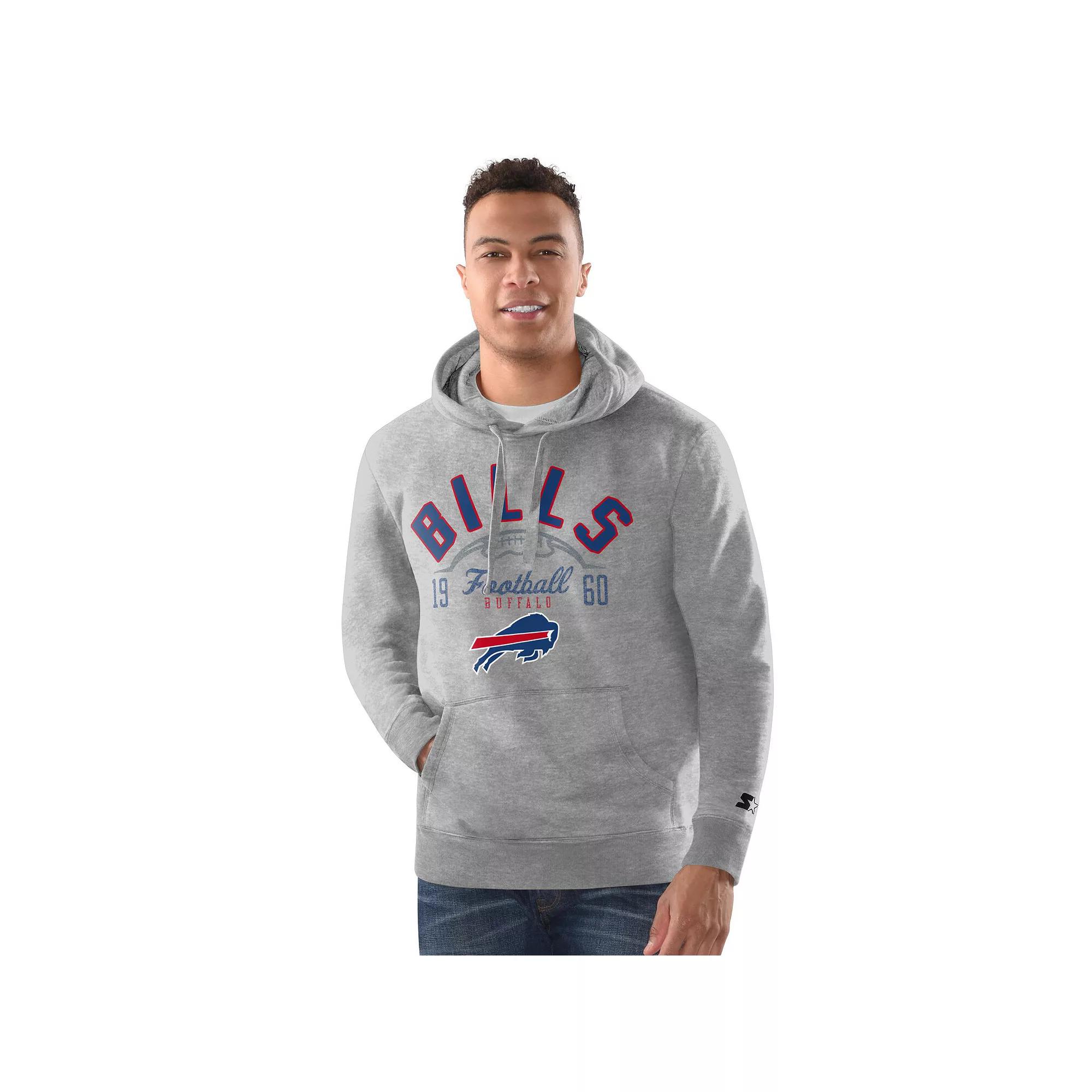 Men's Starter Heather Gray Denver Broncos Vintage Pullover Hoodie,  Product Image