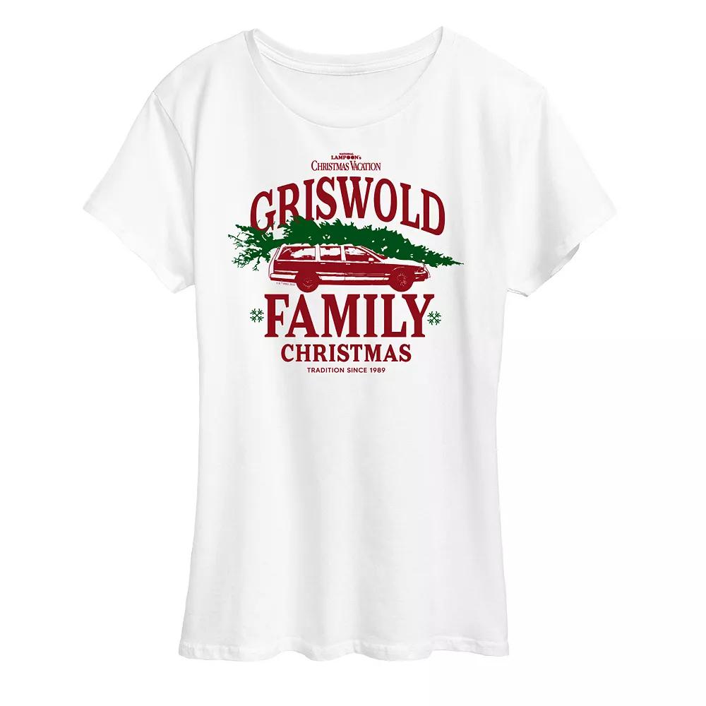 Women's National Lampoon's Christmas Vacation Griswold Family Graphic Tee, Girl's, Size: Large, White Product Image