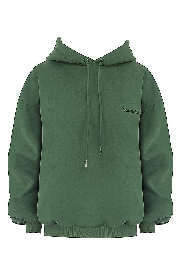 Halo  moss cotton fleece-back oversized hoodie Product Image