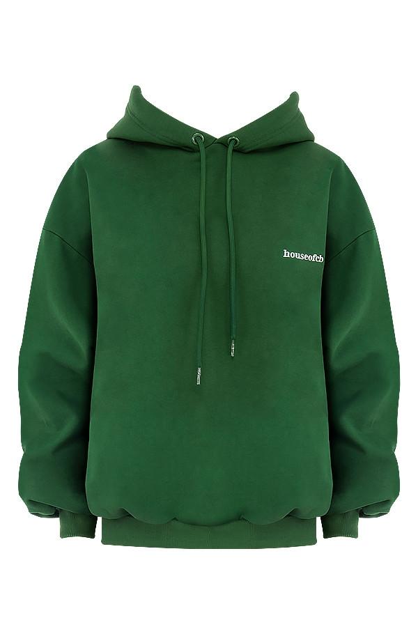 Halo  green cotton fleece-back oversized hoodie Product Image