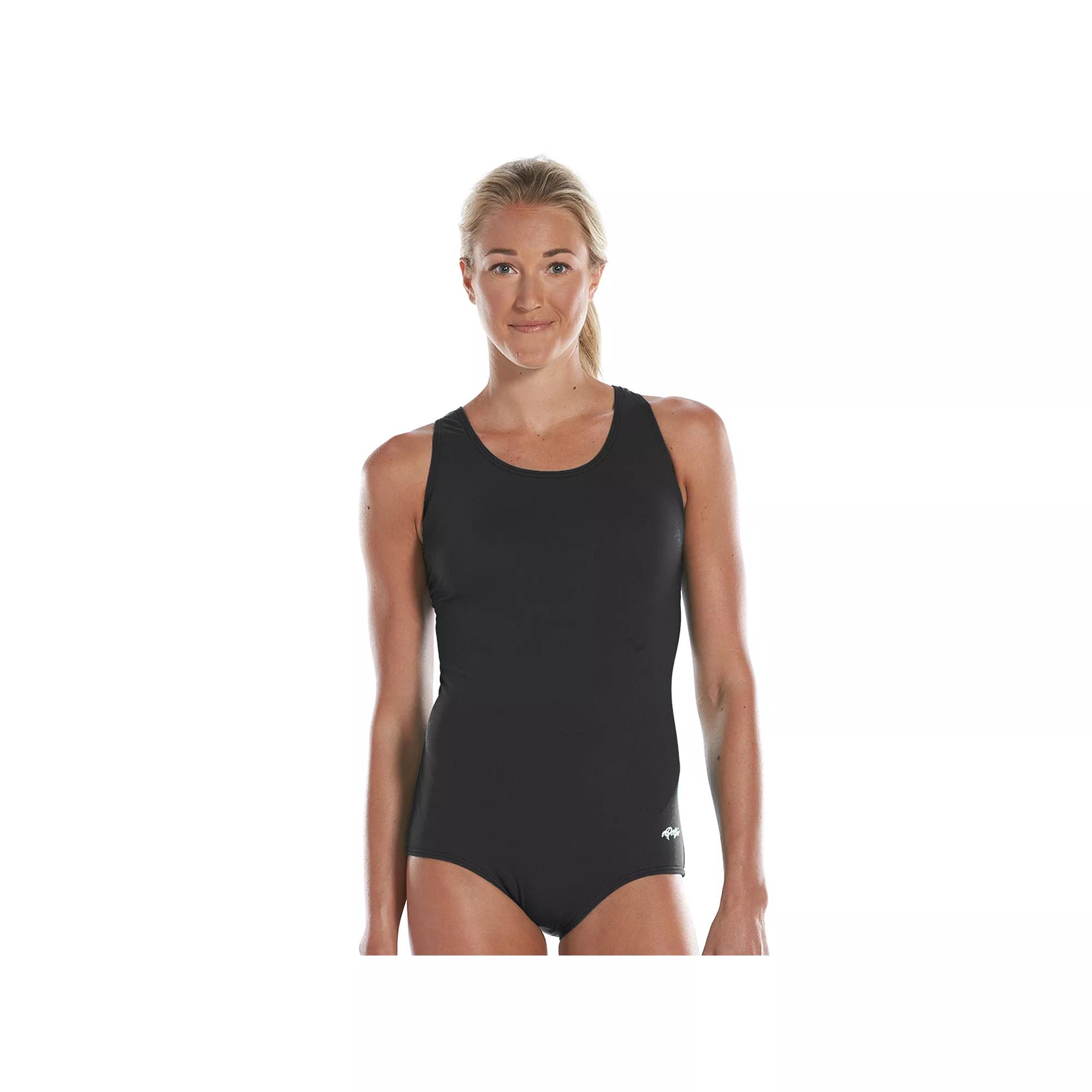 Women's Dolfin Aquashape Solid Lap Suit, Size: 18 COMP, Black Product Image
