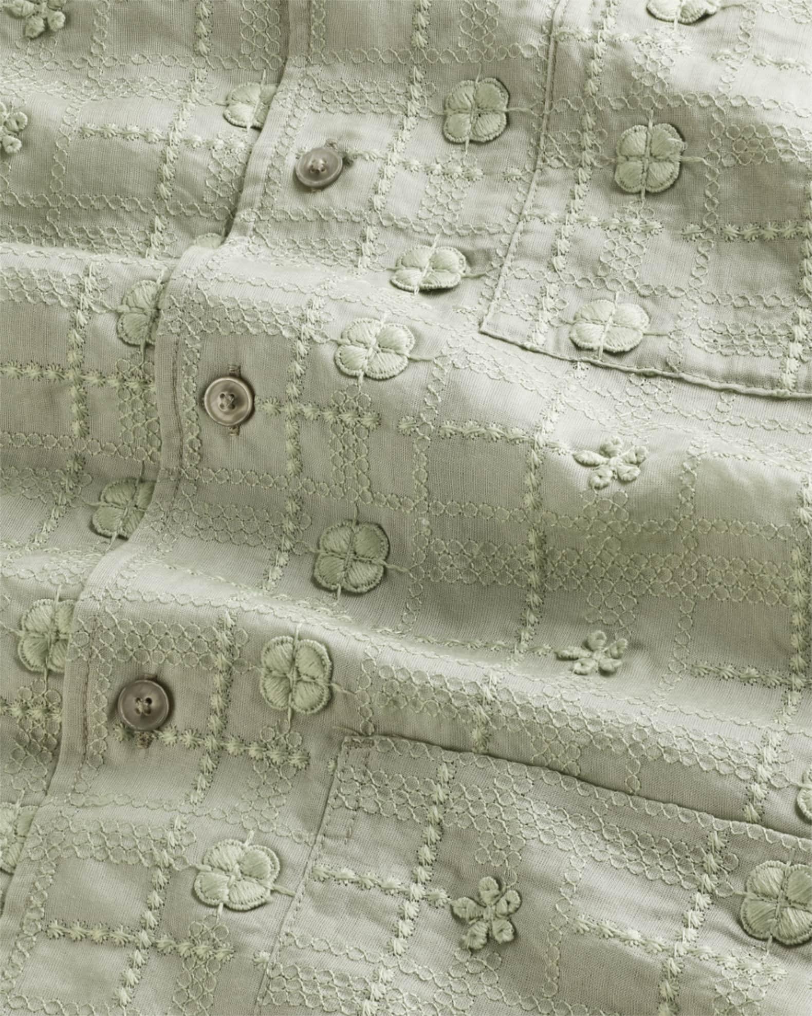 Men's Ben Short-Sleeve Embroidered Anglaise Shirt  Product Image