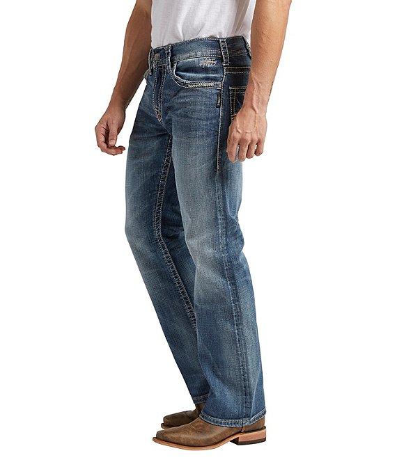 Silver Jeans Co. Zac Relaxed Fit Straight Leg Dusted Denim Jeans Product Image