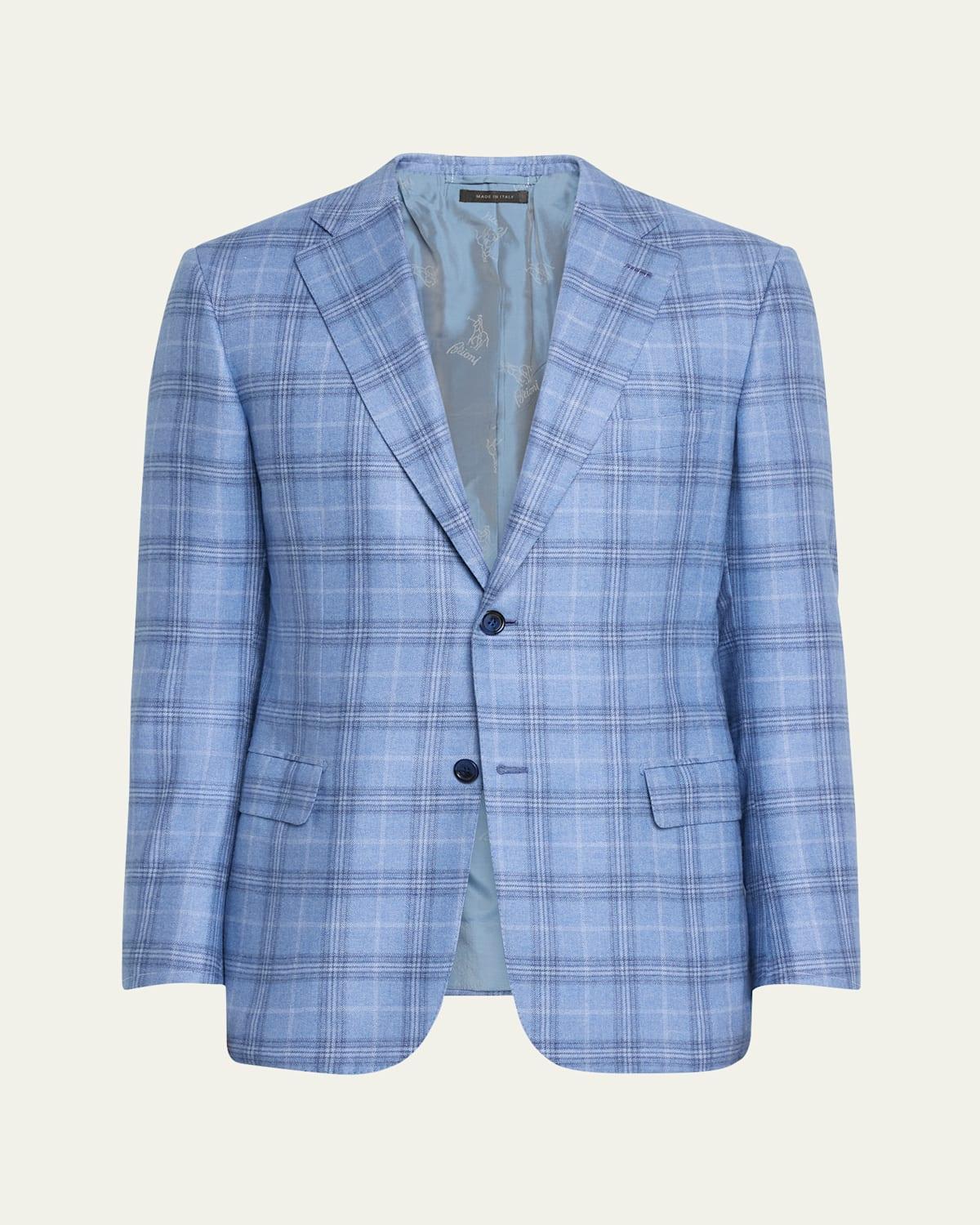 Mens Silk-Cashmere Plaid Sport Coat Product Image