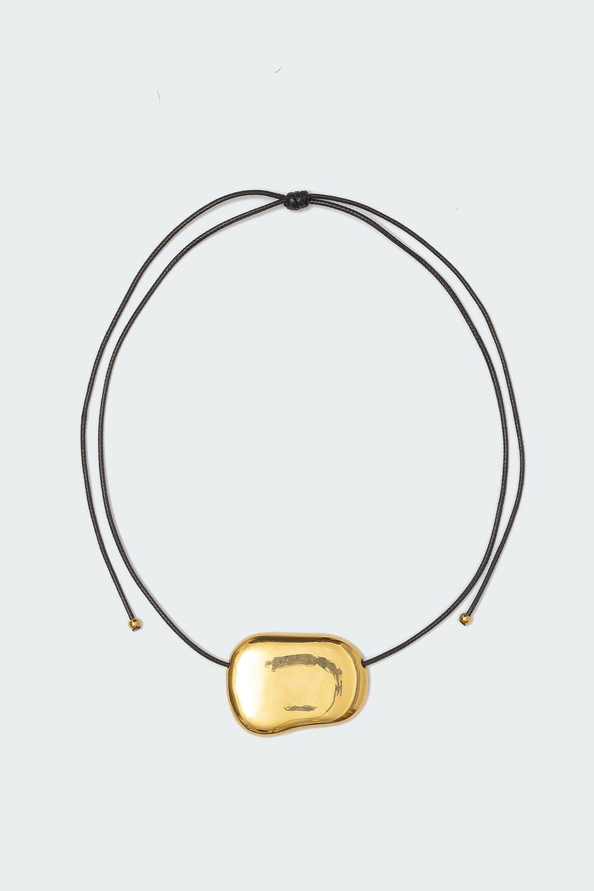 Abstract Stone Pendant Cord Necklace Product Image