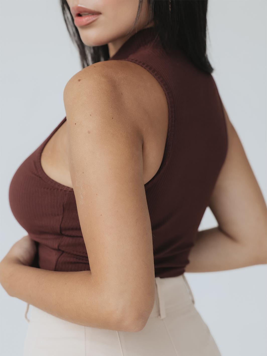 Ribbed Mock Neck Brami (Crop) Product Image