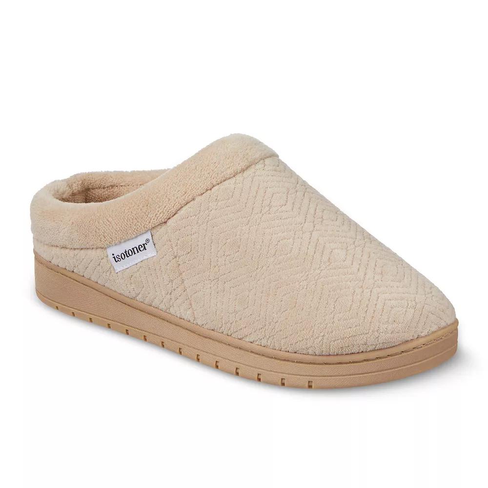 isotoner Gemma Sculpted Microterry Hoodback Women's Slippers, Size: XS, Brown Product Image