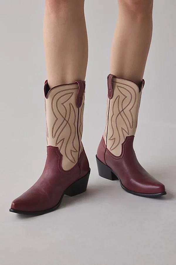 Urban Outfitters UO Leena Two-Tone Cowboy Boot Womens at Urban Outfitters Product Image