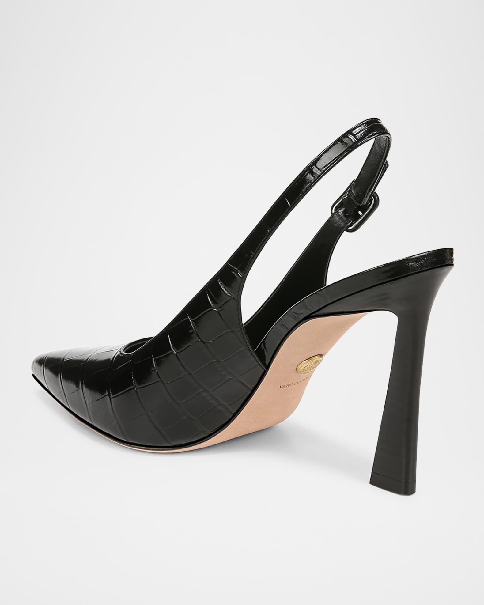 Callie Leather Cap-Toe Slingback Pumps Product Image