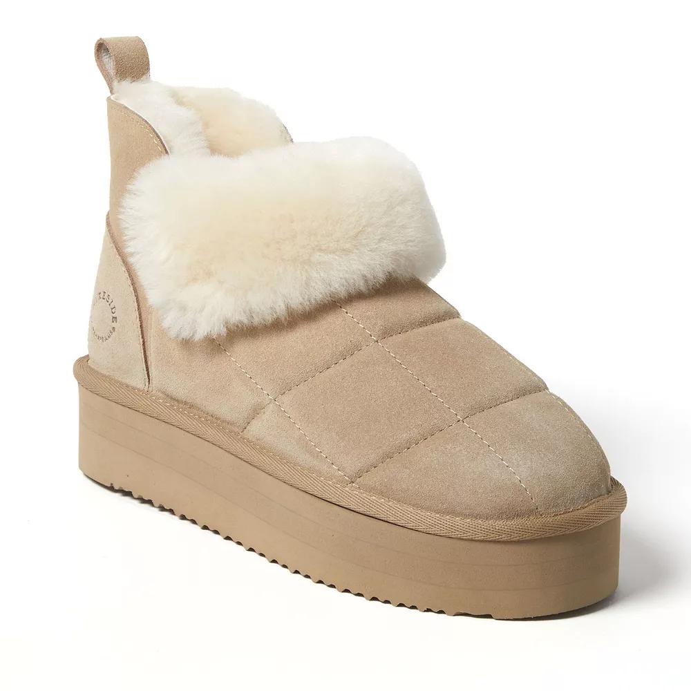 Dearfoams Bayswater Puff Women's Platform Shearling Bootie Slippers,  Product Image
