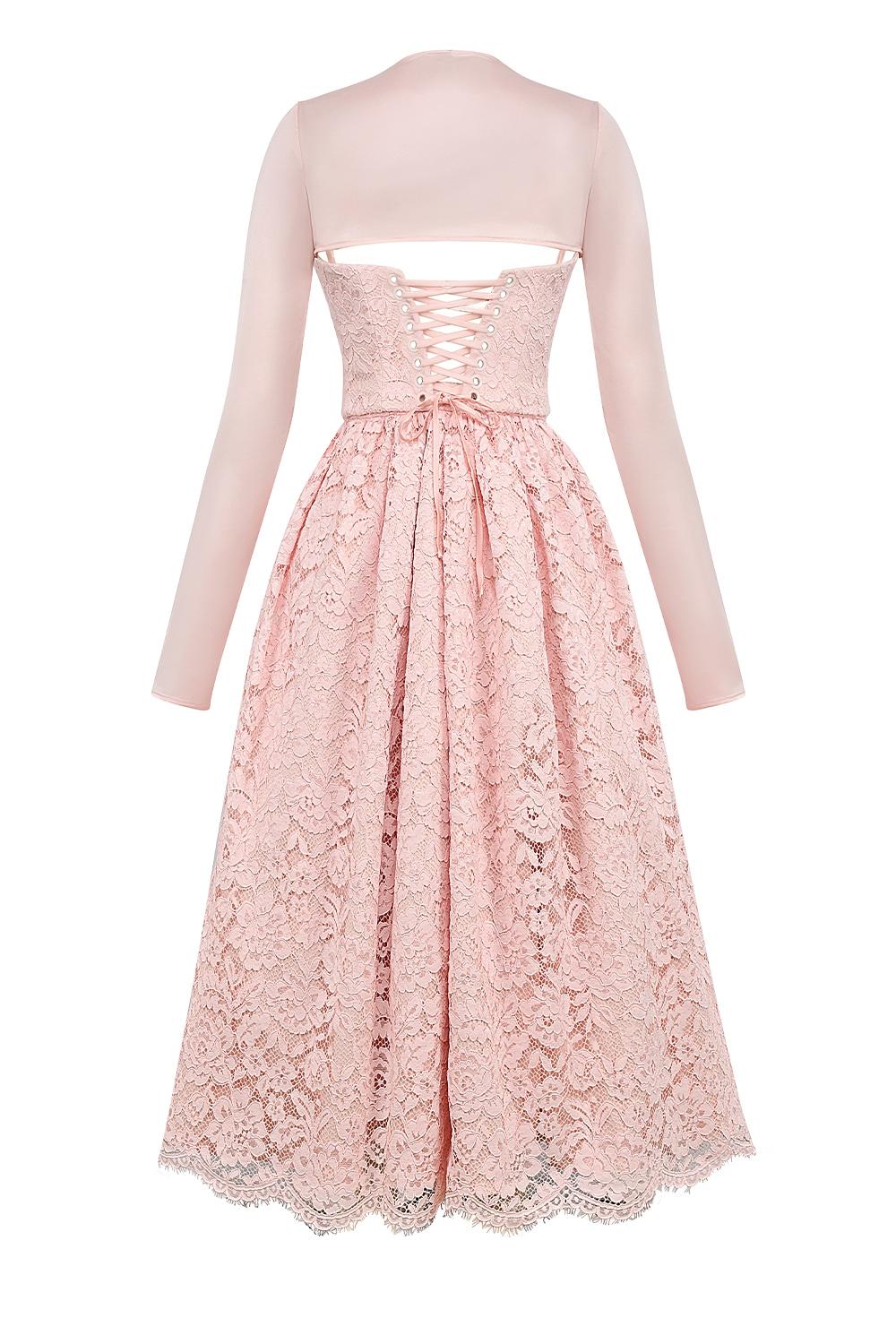 Duchess  ballerina pink lace corset, skirt and bolero - sale Product Image