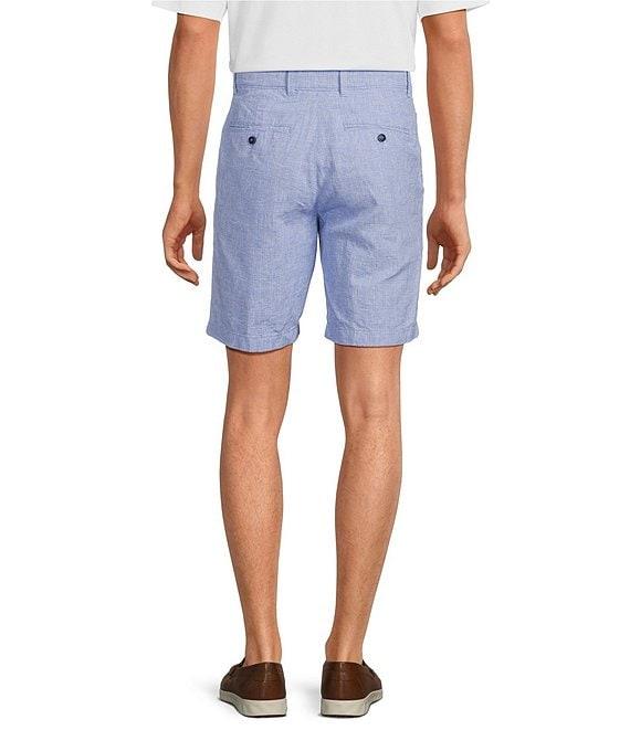 Roundtree & Yorke Luxury Linen 9#double; Flat Front Glen Plaid Shorts Product Image