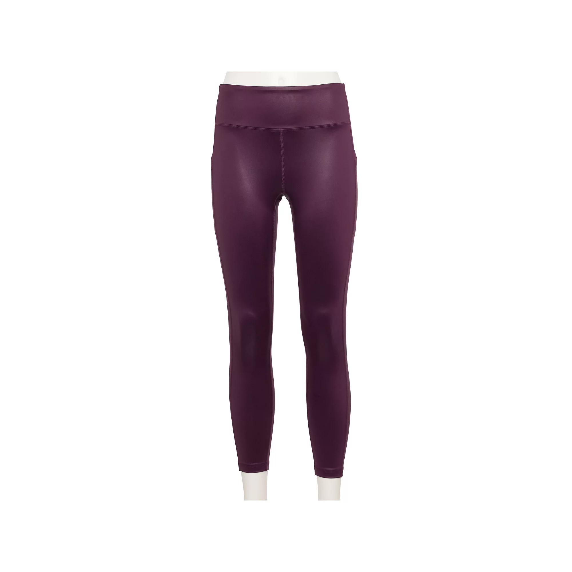 Women's Tek Gear® Ultrastretch High-Waisted Side Pocket 7/8 Leggings, Size: Small, Purple Shine Product Image