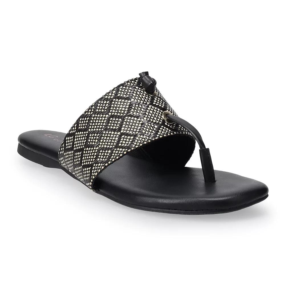LC Lauren Conrad Wrenn Women's Thong Sandals, Size: 8, Black Product Image