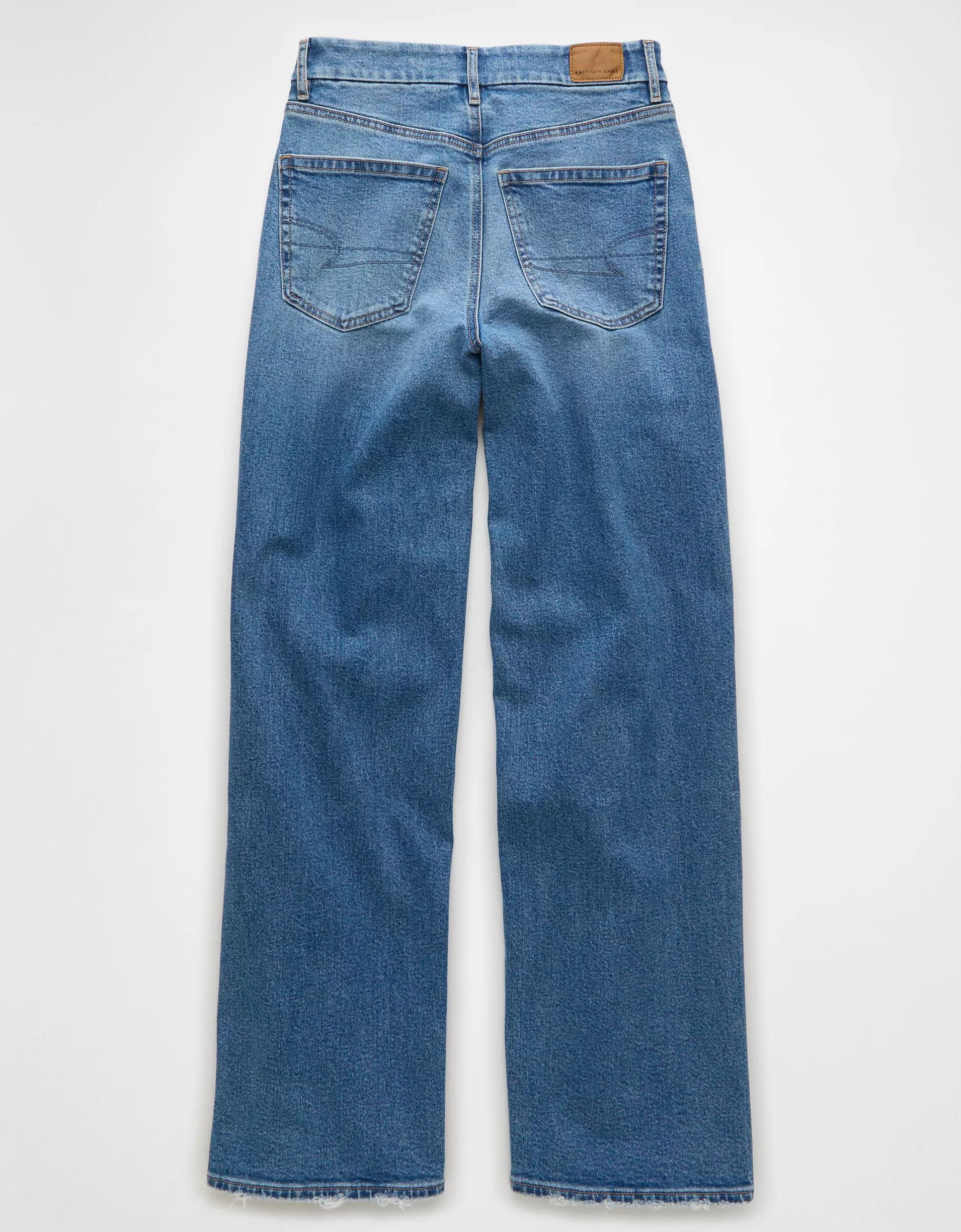 AE Strigid Curvy Super High-Waisted Baggy Straight Jean Product Image