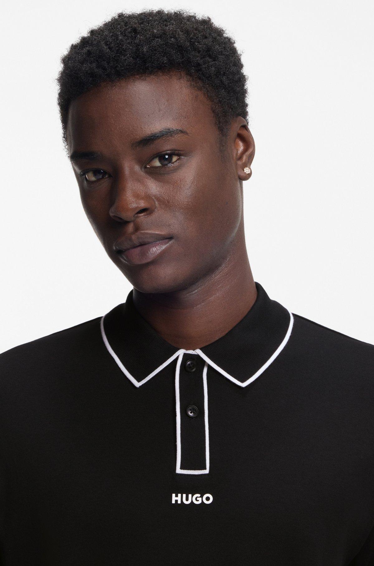 Cotton-jersey polo shirt with contrast edges Product Image