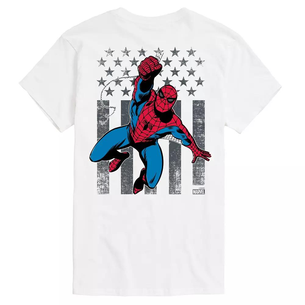 Men's Marvel Spider-Man Swinging USA Flag Tee,  Product Image