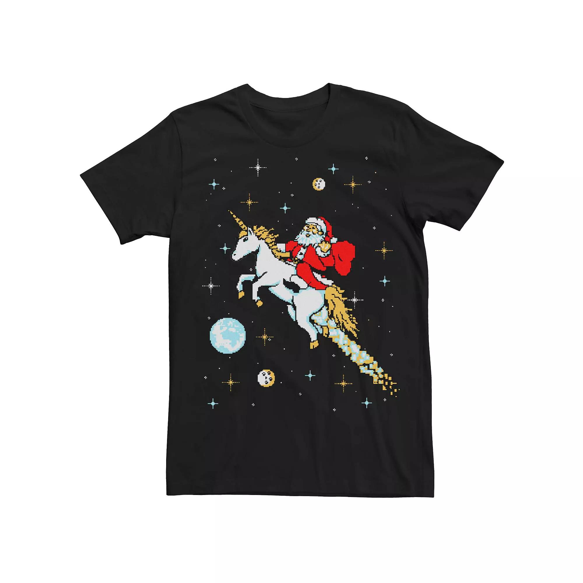 Men's Santa Space Unicorn Ride Graphic Tee,  Product Image