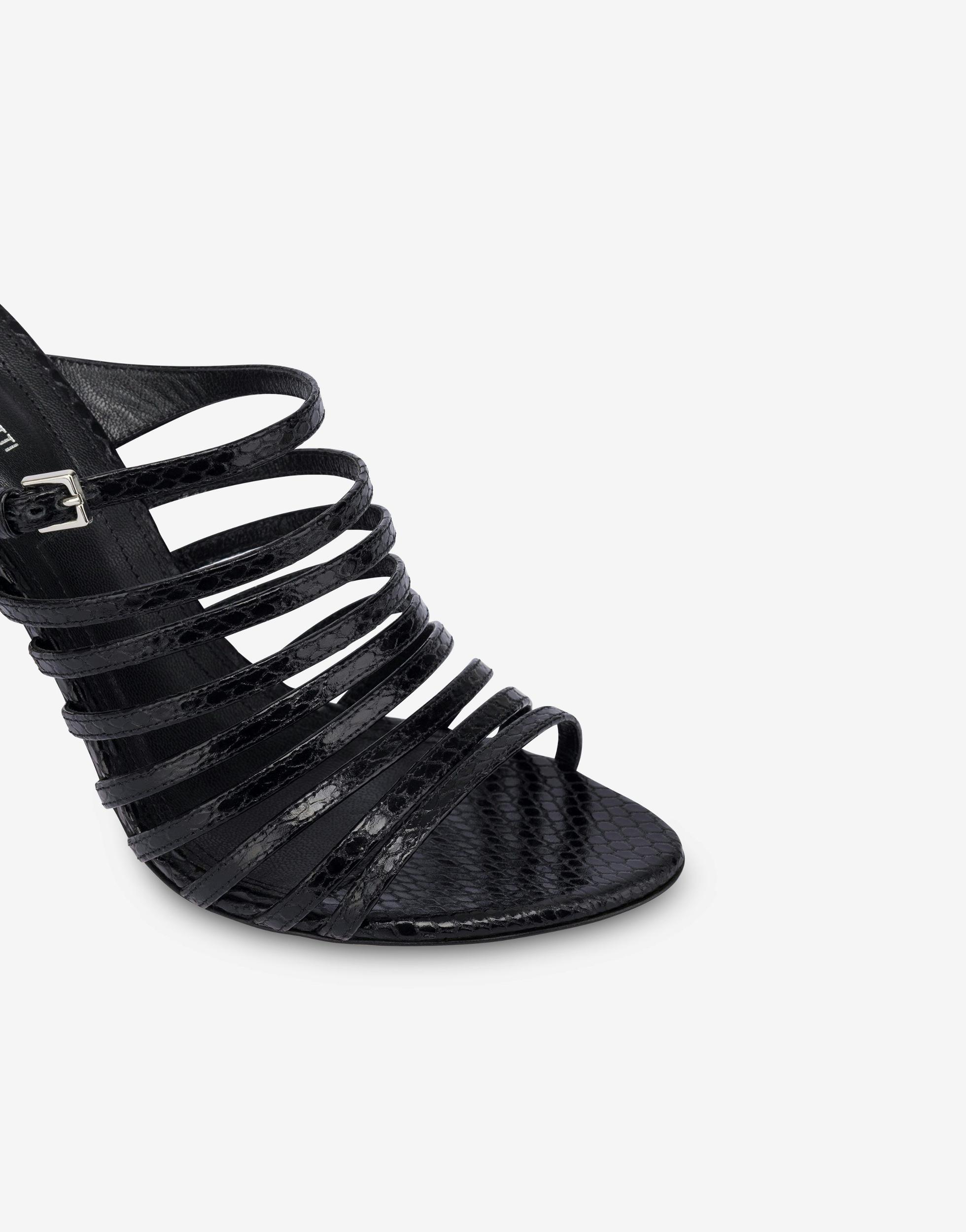 Sandals in shiny python-print calfskin Product Image