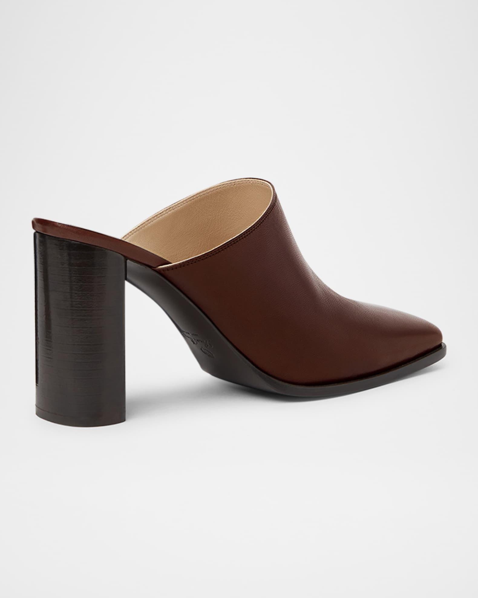 Alba Leather Square-Toe Mules Product Image