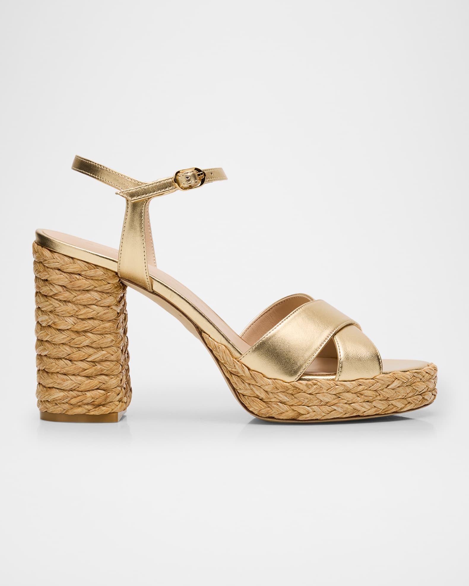 Dayna Metallic Crisscross Platform Sandals Product Image