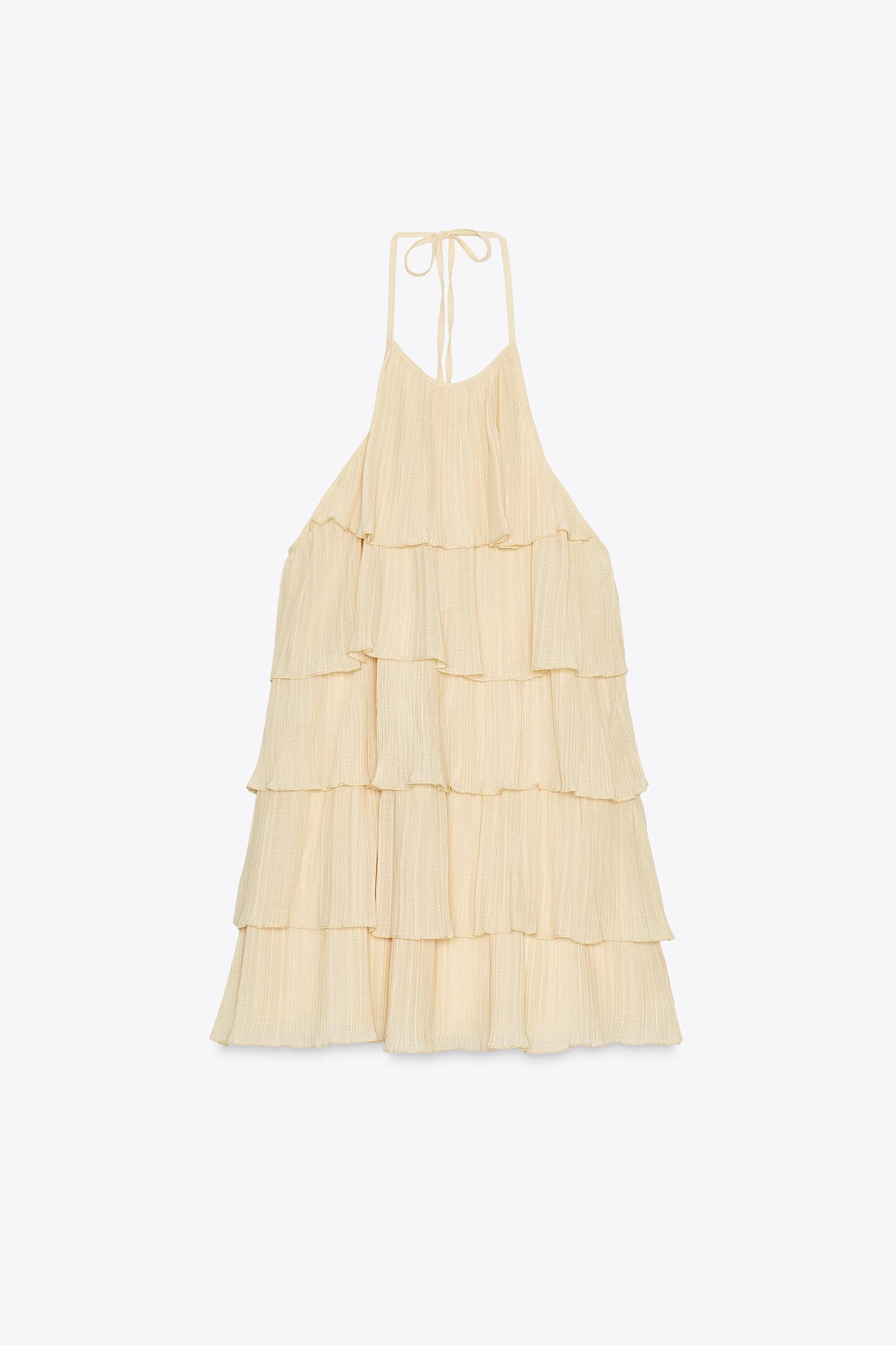 RUFFLED HALTER DRESS Product Image