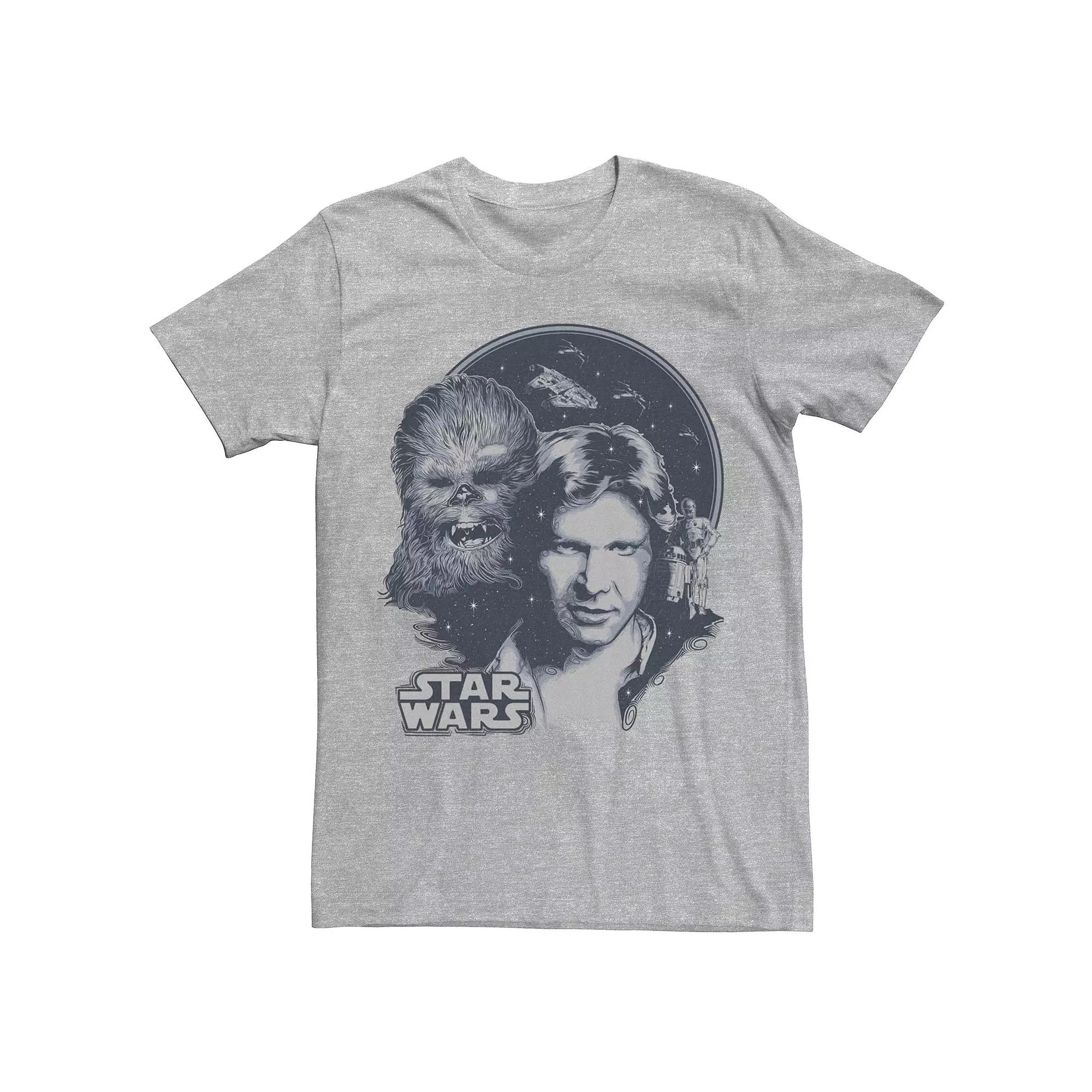Men's Star Wars Vintage Han Solo And Chewbacca Tee,  Product Image