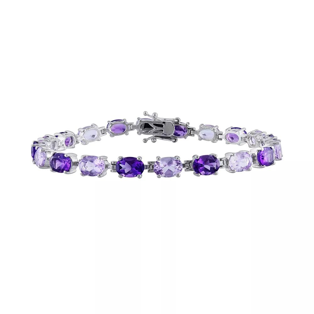 Stella Grace Sterling Silver Amethyst and Rose de France Bracelet, Women's,  Product Image