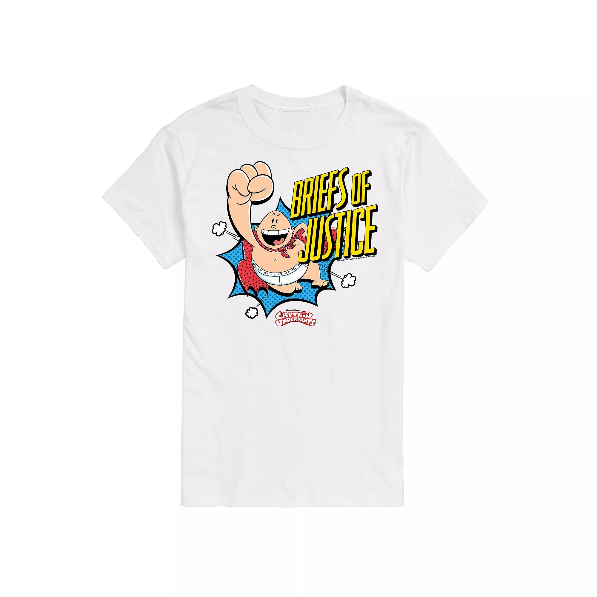 Men's Captain Underpants Briefs Of Justice Graphic Tee,  Product Image